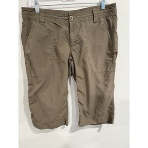 THE NORTH FACE Size 14 Capri Khaki Hiking Pants Nylon Cargo Lightweight